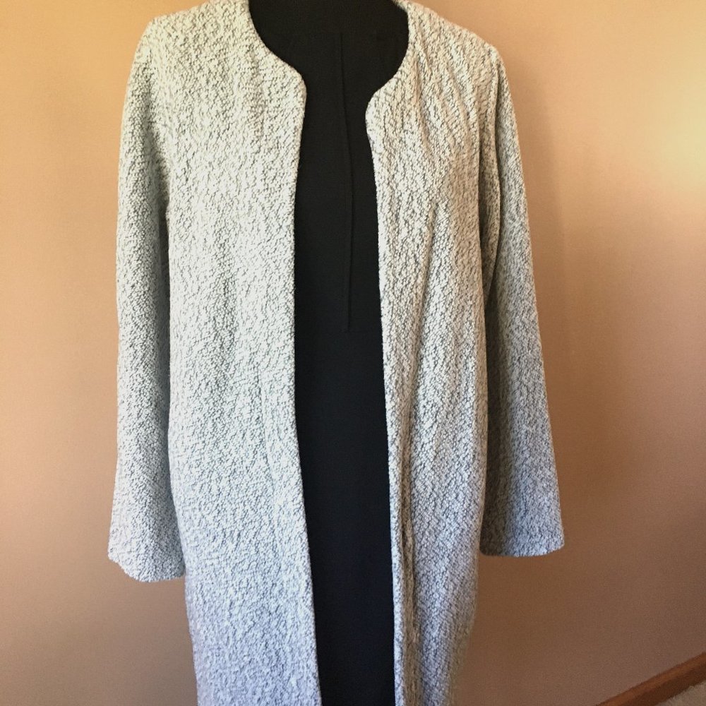 A New Day Gray and White Tweed Coat